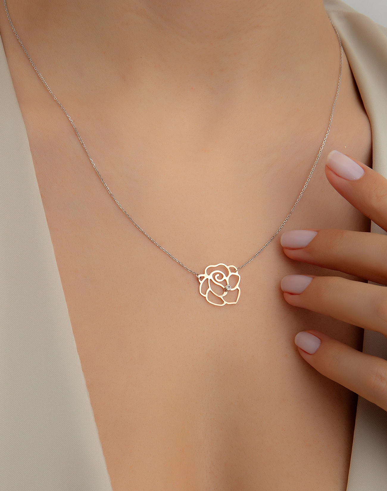 Pırlanta Kolye - Brsl0579-P-1 Pırlanta Kolye